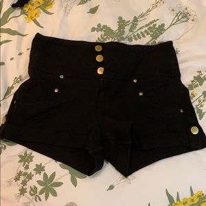 Black High Waisted Sailor Shorts